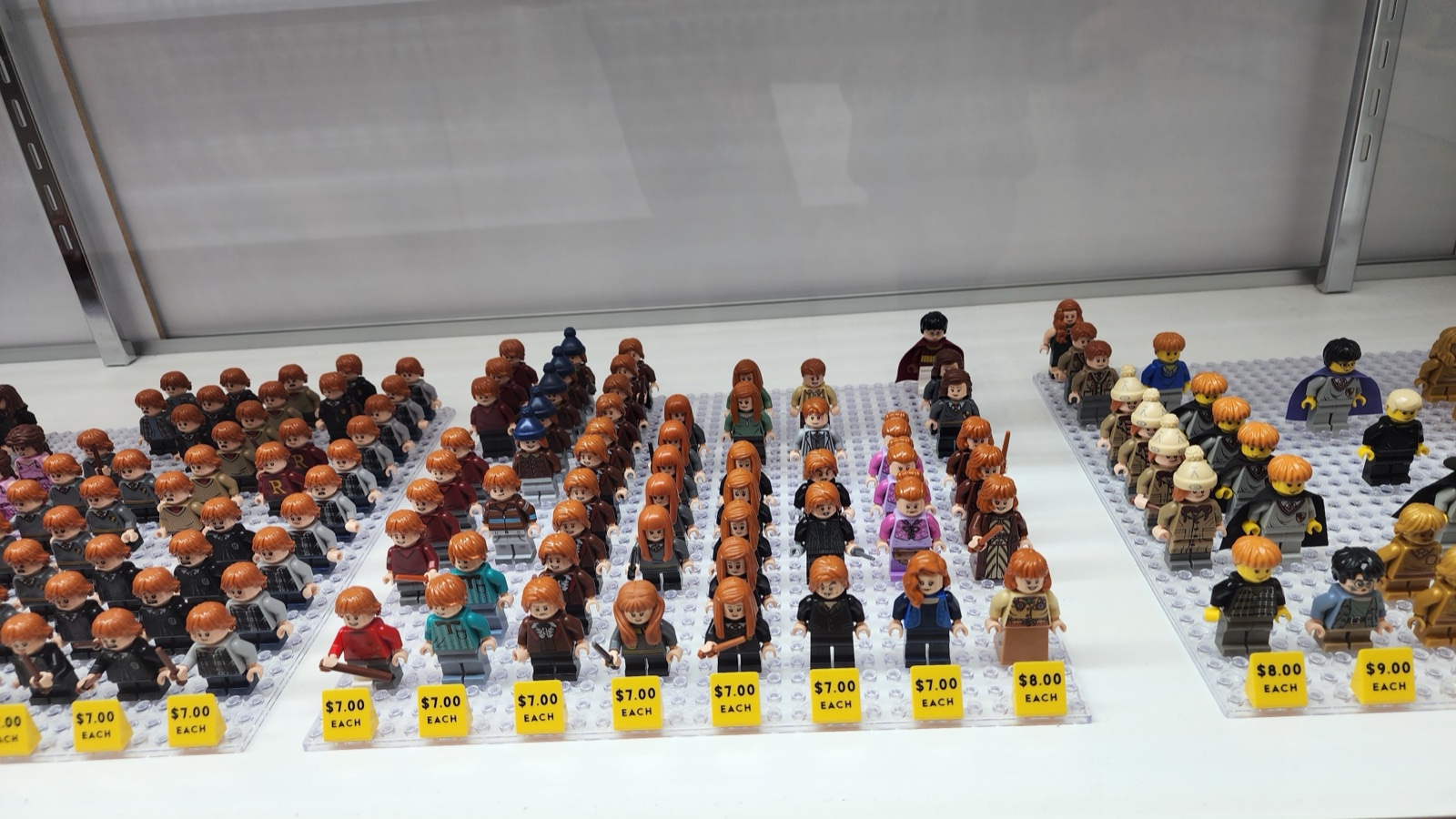 Harry Potter minifigures individually priced from $7 to $9 each