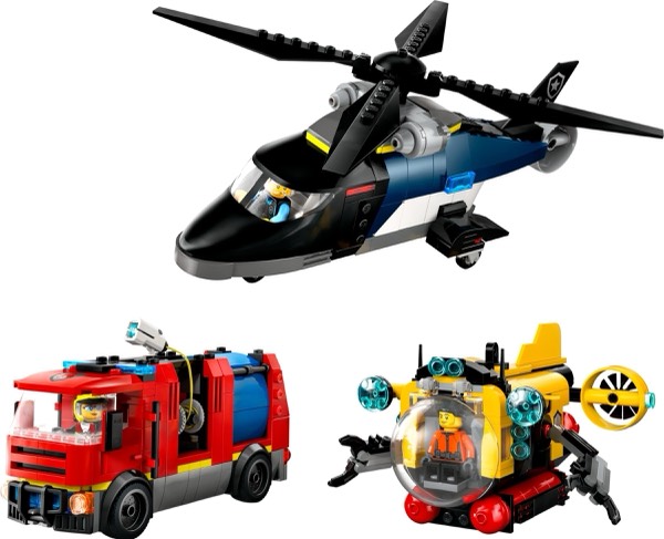 LEGO 60462 Helicopter, Fire Truck & Sub