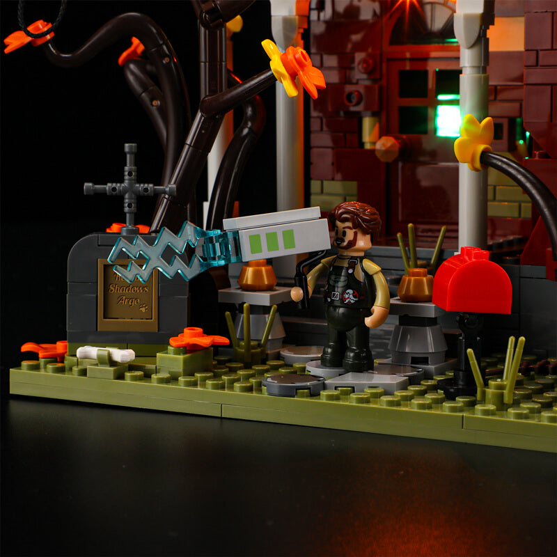Midnight Haunted Mansion minifigures including ghost hunters and spirits
